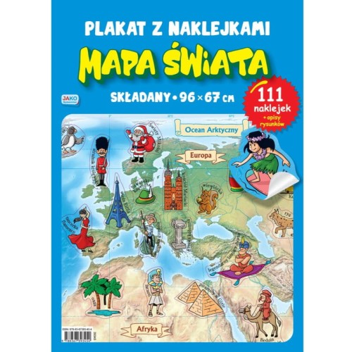 Plakat z naklejkami - Mapa Świata - sklep internetowy Okiem Maluszka