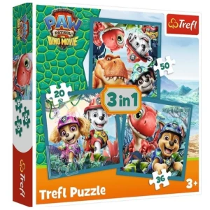 Puzzle 3w1 Psi Patrol - Wyspa Dinozaurów 3+, Trefl