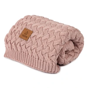 Kocyk Merino gruby różówy 80x100, Lepre