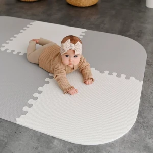 Mata piankowa DECO MIX white&grey 157x107cm XL