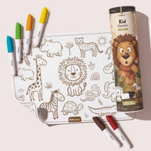 Silikonowa dwustronna mata do kolorowania i pisania KidSketch - Safari