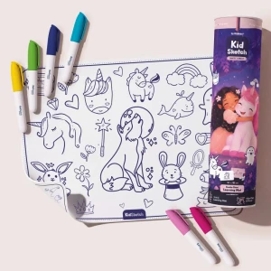 Silikonowa dwustronna mata do kolorowania i pisania KidSketch - Magic Forest