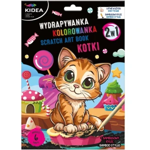 Wydrapywanka z kolorowanką 2w1 KOTKI, Kidea