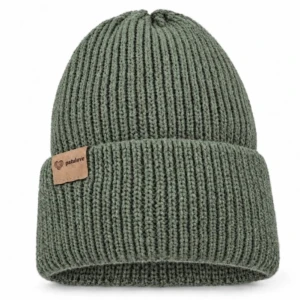 Czapka z wełny merino dla dzieci WINTER KHAKI, Patulove