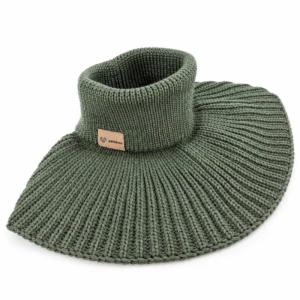 Ciepły komin z golfem dla dzieci z wełny merino WINTER KHAKI, Patulove