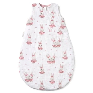 Muślinowy śpiworek do spania dla niemowlaka M 1 TOG Vintage Bunny 6m+, Albero Mio