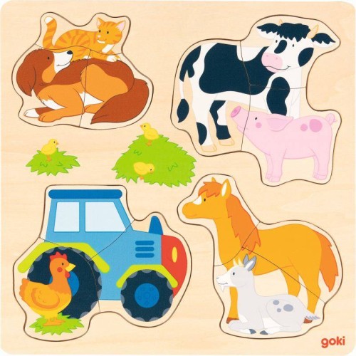 goki puzzle drewniane zwierzęta gospodarskie