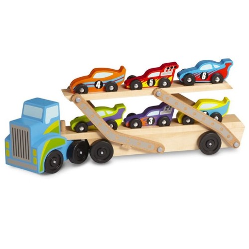 melissa and doug ciężarówka z wyścigówkami