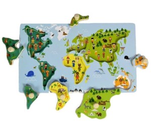 Układanka z uchwytami Mapa Świata, Adam Toys