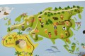 drewniana układanka mapa świata