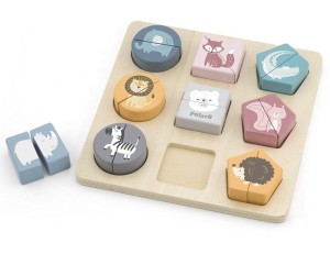 Drewniana układanka kształty ze zwierzątkami, Viga PolarB