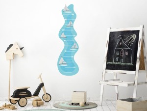 Miarka wzrostu Żaglówki - naklejka na ścianę, Pastelowe Love