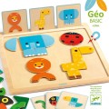 drewniana układanka magnetyczne geo basic djeco