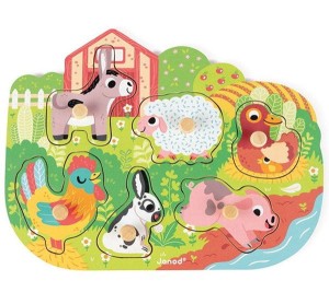 Puzzle drewniane Wesoła Farma, Janod