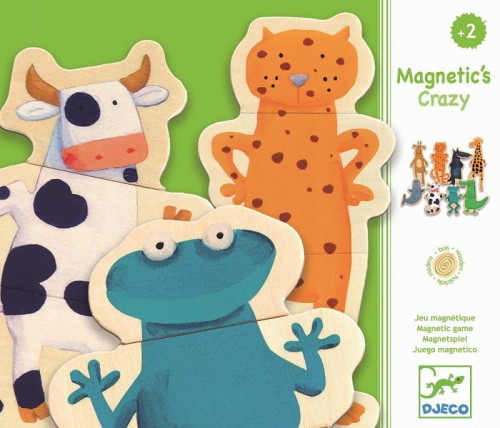 djeco puzzle magnetyczne crazy zwierzątka dj03111