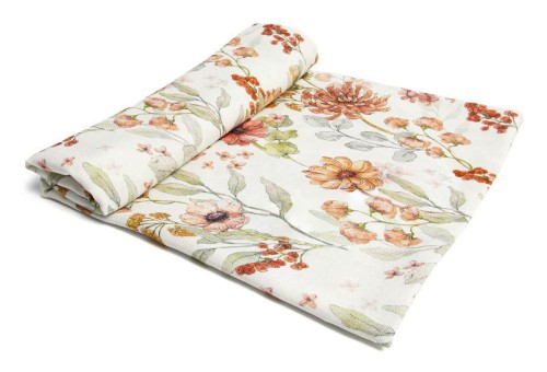 otulacz bambusowy kwiaty vintage lepre