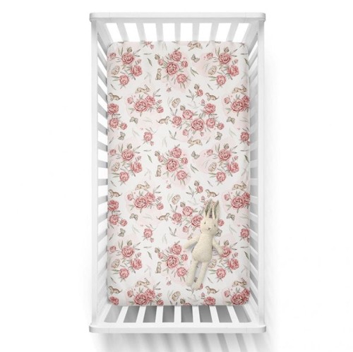 babysteps bawełniane prześcieradło do łóżeczka peony 60x120