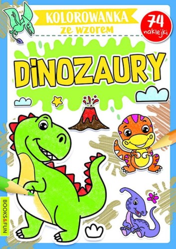 kolorowanka ze wzorem dinozaury