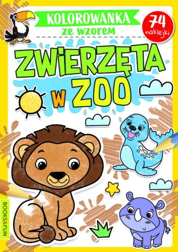 kolorowanka ze wzorem zwierzęta w zoo