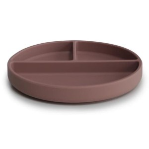 Talerzyk silikonowy z przyssawką trójdzielny Cloudy Mauve, Mushie