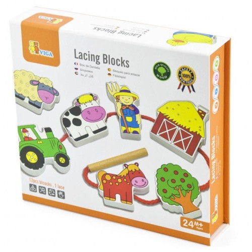 klocki do nawlekania życie na farmie viga toys