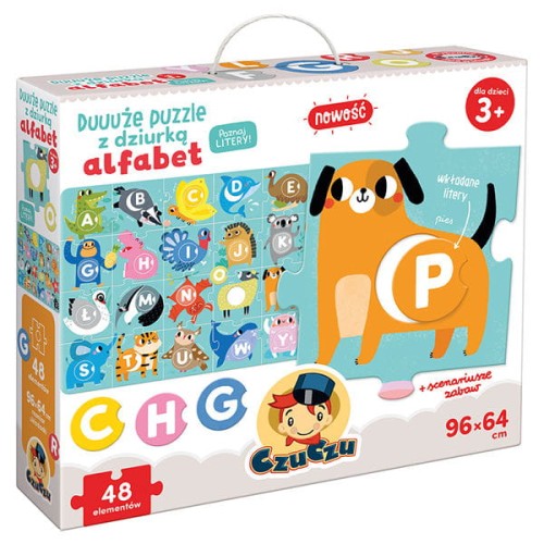 czuczu duuuże puzzle z dziurką alfabet