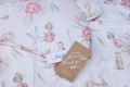 otulacz bambusowy kwiaty różowe