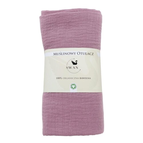 swan store otulacz muślinowy brudny róż