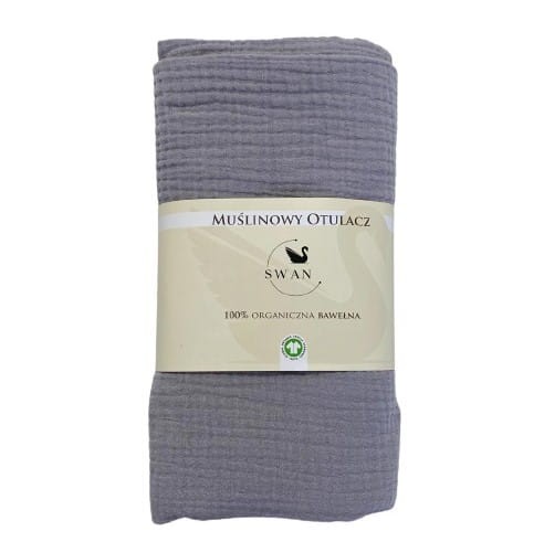 swan store otulacz muślinowy szary