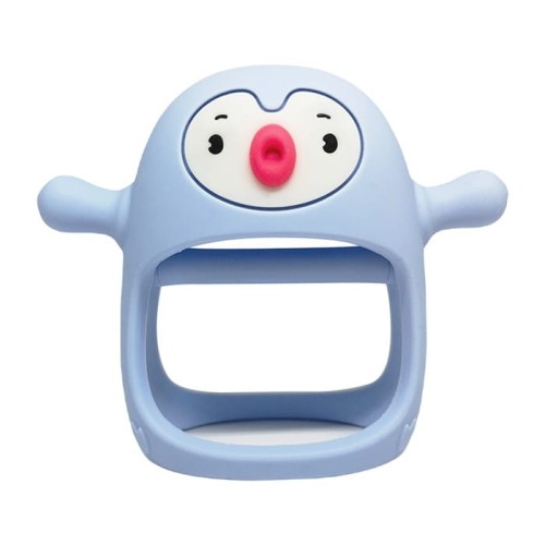 Smily mia gryzak silikonowy pingwin buddy light blue