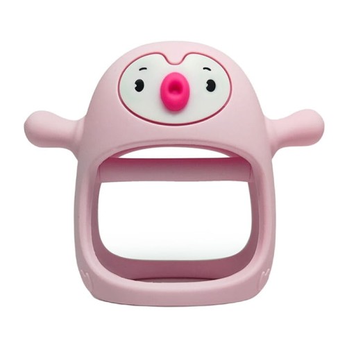 Smily mia gryzak silikonowy pingwin buddy light pink