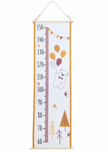 pstryk smyk miarka wzrostu żółte chorągiewki