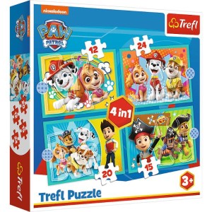 Puzzle 4w1 Wesoła Ekipa Psiego Patrolu 3+, Trefl