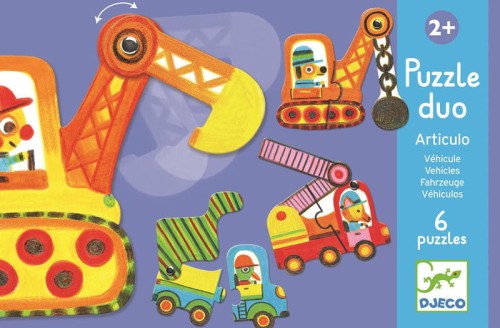 djeco puzzle dwuelementowe pojazdy