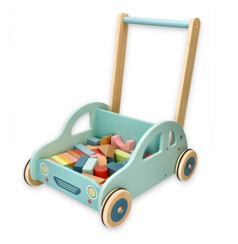 lelin drewniany pchacz autko