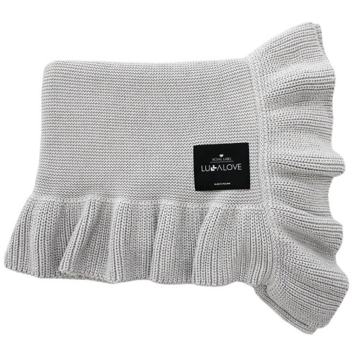 lullalove koc z falbanką szary