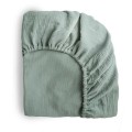 mushie prześcieradło do łóżeczka 60x120 roman green
