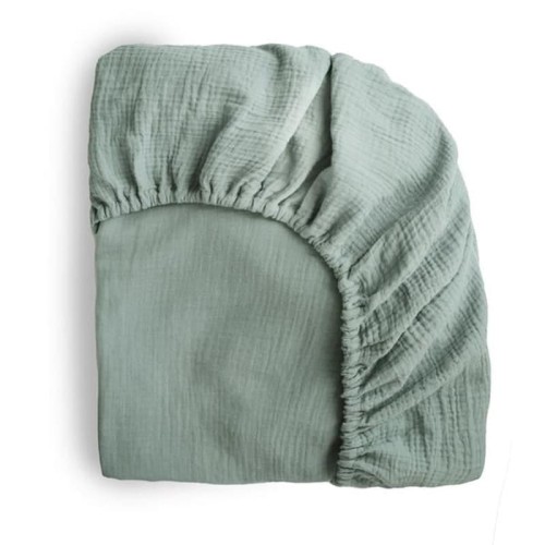 mushie prześcieradło do łóżeczka 60x120 roman green