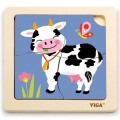 viga drewniane puzzle krówka