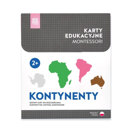różowa wieża karty kontynenty