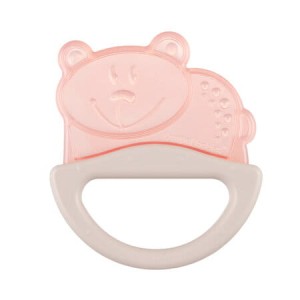 Gryzak elastyczny z grzechotką miś różowy, Canpol