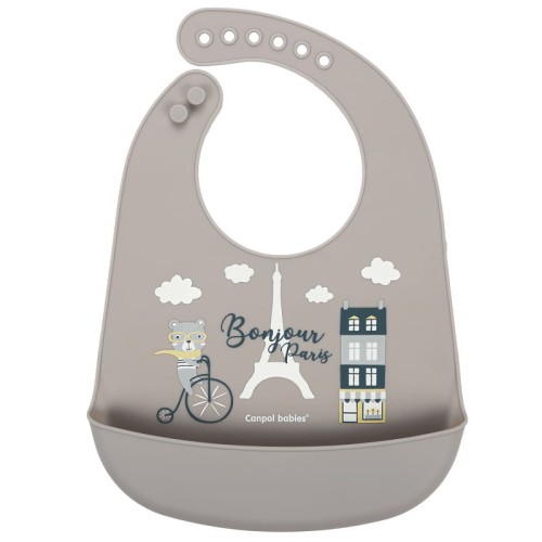 canpol ślinik silikonowy bonjour paris beżowy