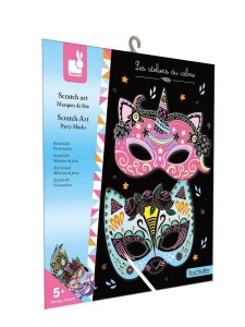 Zestaw kreatywny do zdrapywania Maski Karnawałowe 5+, Janod