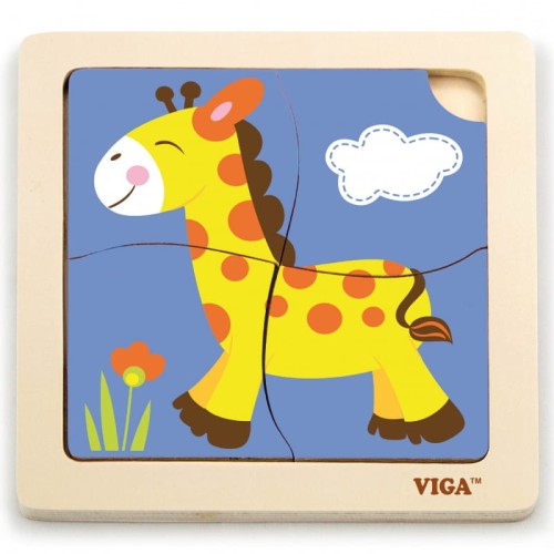 viga drewniane puzzle żyrafa