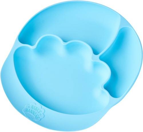 nanas manners talerz silikonowy blue