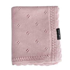 Kocyk ażurowy Daisy Pudrowy Róż 80x100, Lullalove