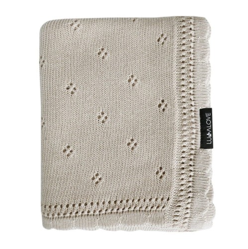 lullalove kocyk ażurowy daisy beż