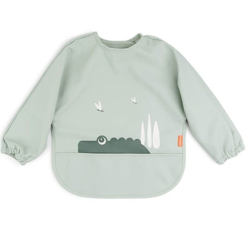 Done by deer śliniak z rękawami croco green