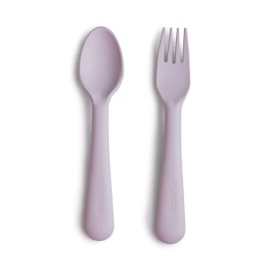 Sztućce do nauki samodzielnego jedzenia Soft Lilac, Mushie