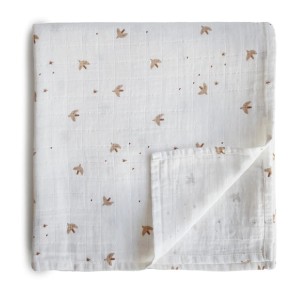 Otulacz muślinowy z bawełny organicznej 120x120 Sparrow, Mushie